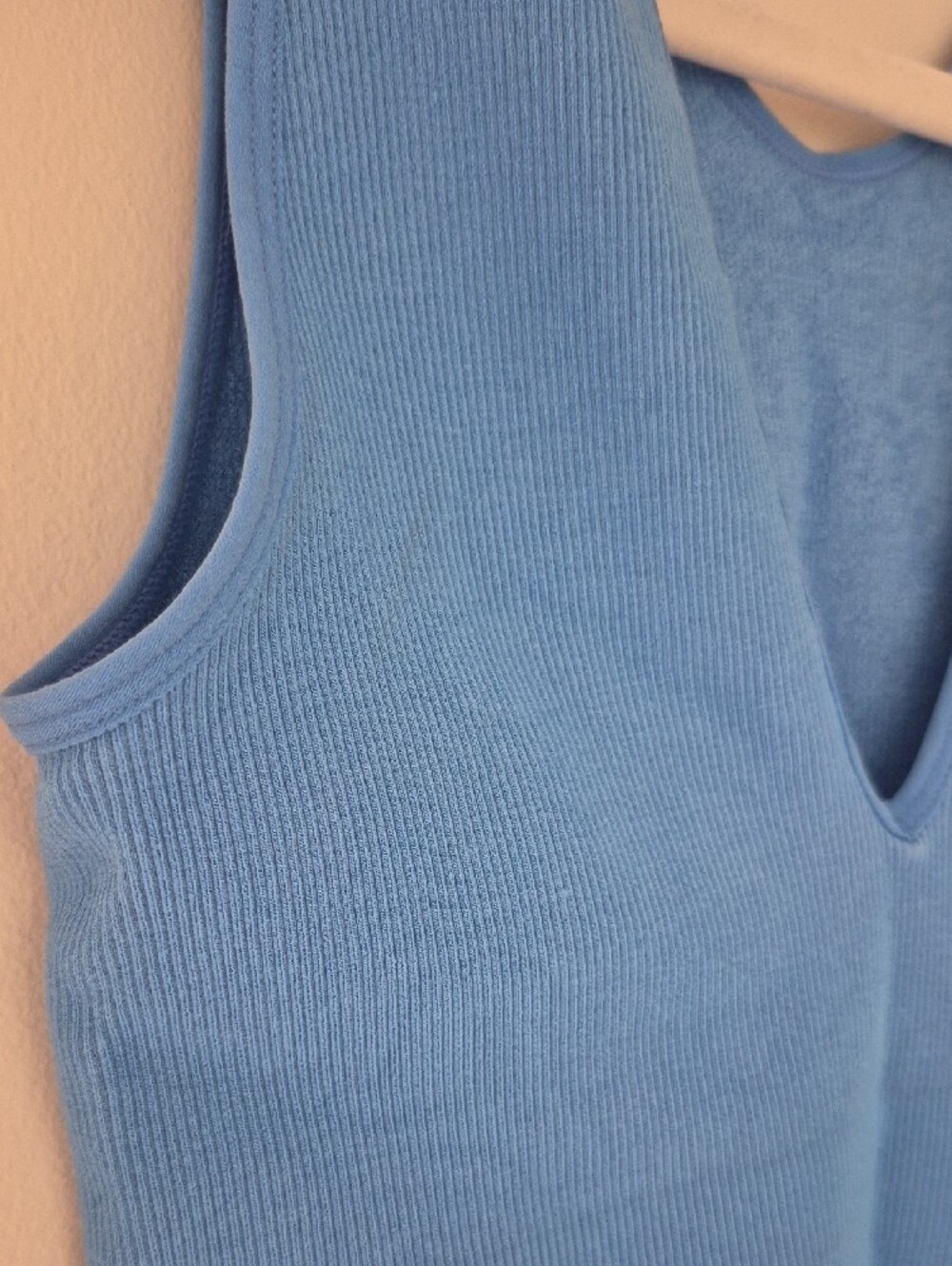 By Together Blue Ribbed Crop Top - Picture 2 of 6